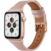 Pasek Skórzany do Apple Watch 1/2/3/4/5/6/7/8/9/SE/Ultra/Ultra 2 42/44/45/49mm, Różowy