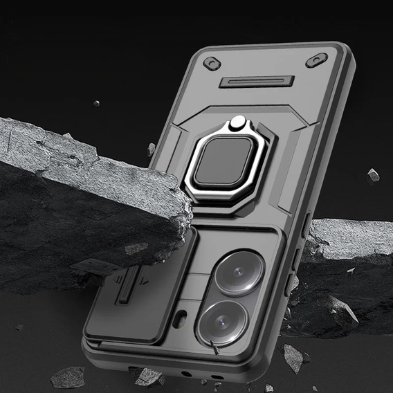 Etui do Xiaomi Poco F7, KickStand Camera Lens, czarne