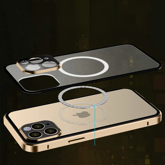 Etui Magnetic Dual Glass MagSafe do iPhone 14 Pro, złote