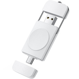 Ładowarka indukcyjna do Apple Watch 1/2/3/4/5/6/7/8/9/10/11/SE/Ultra 1/2/3, Biała