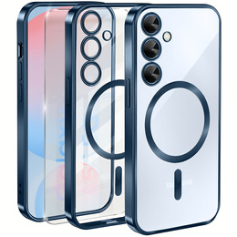 Etui do Samsung Galaxy S24 FE, Electro MagSafe, niebieskie + Szkło na ekran