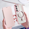 Etui z klapką do Samsung Galaxy S23, Wallet, MagSafe, różowe rose gold