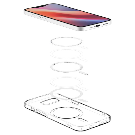 Etui Spigen do iPhone 16E, Liquid Crystal, przezroczyste + Szkło Hartowane 9H
