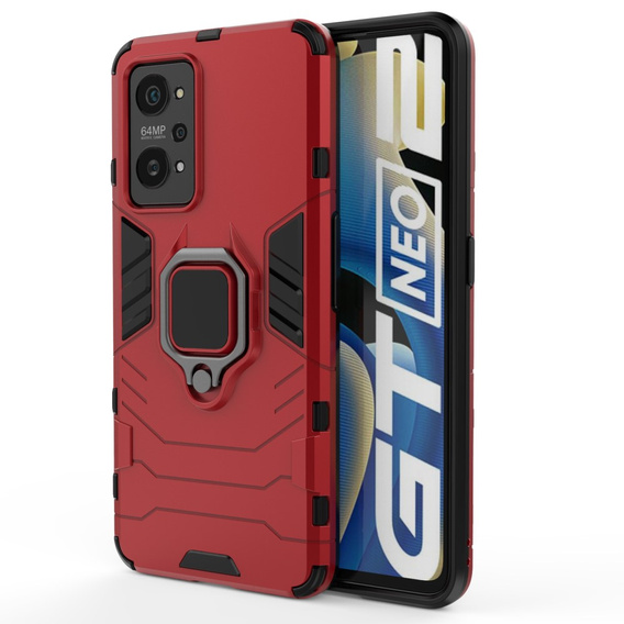 Etui do Realme GT 2 5G / GT Neo 2 / GT Neo 3T, Kickstand Ring, czerwone