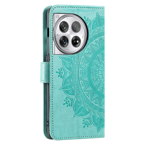 Etui z klapką do OnePlus 12 5G, Mandala, zielone