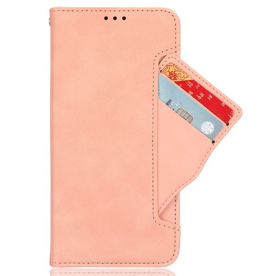 Etui z klapką do Xiaomi 15T, Card Slot, różowe