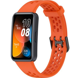 Pasek Silikonowy do Huawei Band 8 / Huawei Band 9 / Huawei Band 10, z dziurkami, Pomarańczowy