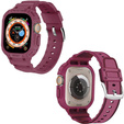 Pasek Silikonowy z Etui do Apple Watch Ultra 1/2/3 49mm, Bordowy