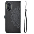 Etui z klapką do Oppo A58 4G, Mandala, czarne