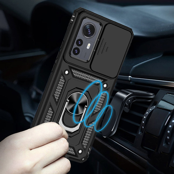 Etui pancerne do Xiaomi 12 / 12X, CamShield Slide, czarne