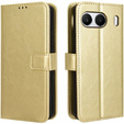 Etui z klapką do OnePlus Nord 4, Crazy Horse Wallet, złote
