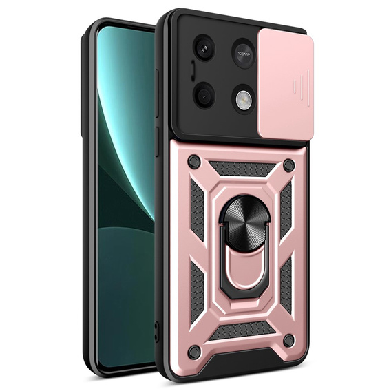 Etui pancerne do Xiaomi Redmi Note 13 5G, CamShield Slide, różowe