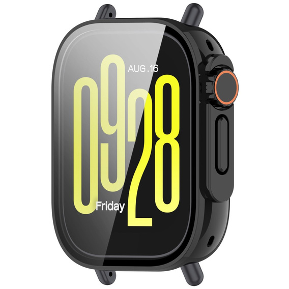 Etui z hartowanym szkłem do Xiaomi Redmi Watch 5 Lite – pełna ochrona 2w1 - czarne