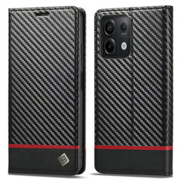 Etui z klapką do Xiaomi Redmi Note 13 Pro 4G / Redmi Note 14S / Poco M6 Pro 4G, Carbon LC.IMEEKE, poziomy pasek, czarne