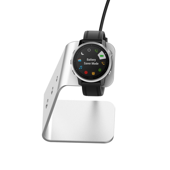 Aluminiowa Stacja Dokująca z kablem USB do zegarków Garmin, Srebrna