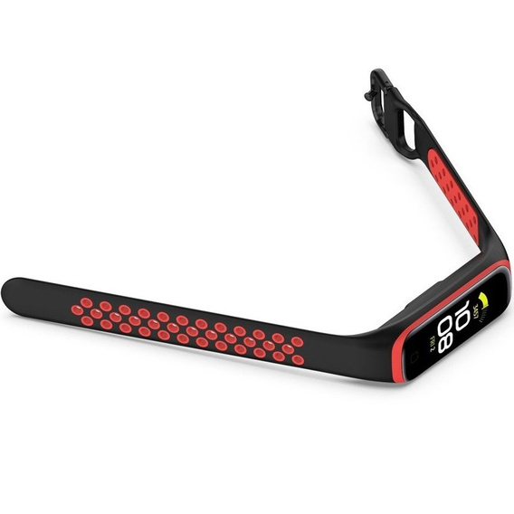 Pasek Silikonowy do Samsung Galaxy Fit 2 SM-R220, Czarny / Czerwony