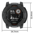 Osłona ochronna z TPU do Garmin Instinct 3 Solar / Instinct 3 AMOLED 45mm – czarna