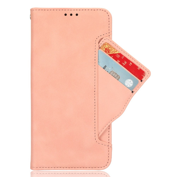 Etui z klapką do Oppo Reno 13 Pro, Card Slot, różowe