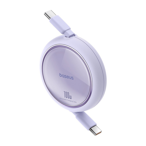 Baseus Free2Draw Mini – zwijany kabel USB‑C 100 W, 1m - fioletowy