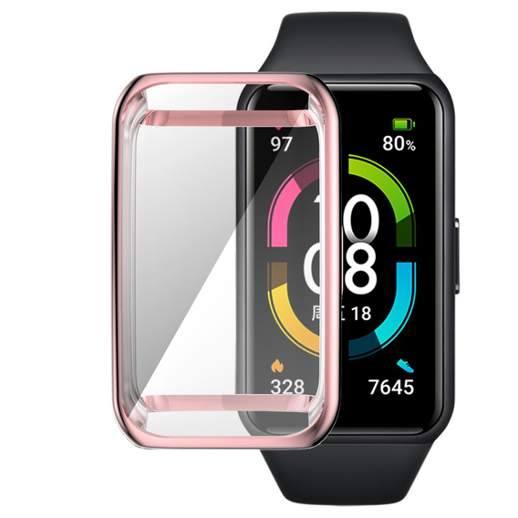 2w1 Etui z osłoną na ekran do Huawei Band 6/7, Różowe
