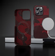 Etui do iPhone 16 Pro Max, Aramid Fiber MagSafe, czerwone