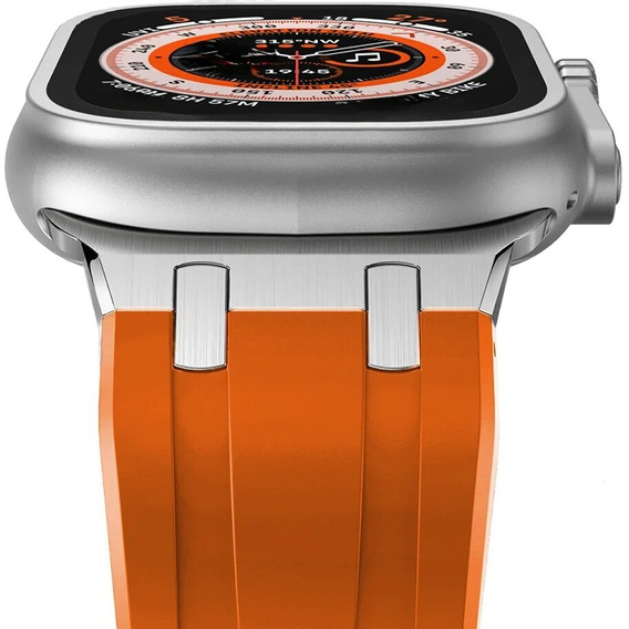 Pasek Silikonowy do Apple Watch 1/2/3/4/5/6/7/8/9/10/11/SE Ultra 1/2/3 42/44/45/46/49mm, Pomarańczowy