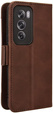 Etui z klapką do Oppo Reno 12 Pro, Card Slot, brązowe