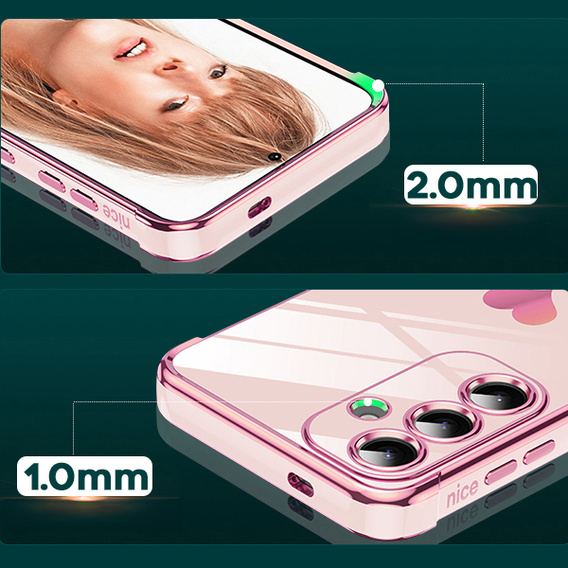 Etui do Samsung Galaxy S25 FE, Electro heart, różowe rose gold