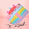 Etui dziecięce do iPad 10.2" 2021/2020/2019 (9/8/7 gen.), Push Bubble Pop It, z podstawką i paskiem