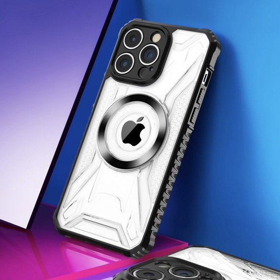 Etui Dropproof do MagSafe do iPhone 15 Pro Max, czarne / przezroczyste