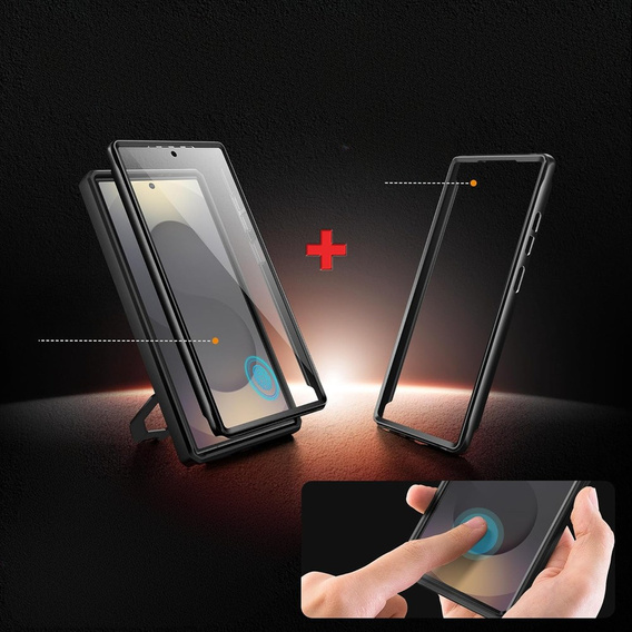 Etui do Samsung Galaxy S25 Ultra, Tongate MECH MagSafe, klips do paska, czarne