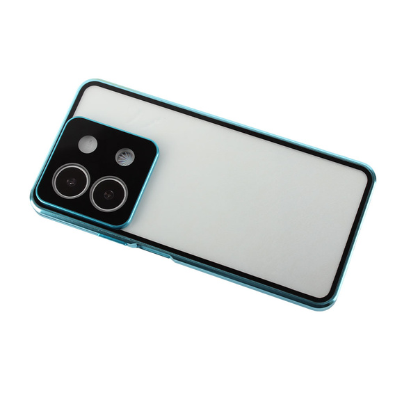 Etui do Xiaomi Redmi Note 13 5G, Magnetic Dual Glass, niebieskie
