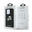 Etui Karl Lagerfeld do iPhone 16 Pro, Monogram Karl & Choupette Head Pin, czarna