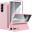 Etui do Samsung Galaxy Z Fold7 5G ze szkłem, z miejscem na rysik – różowe