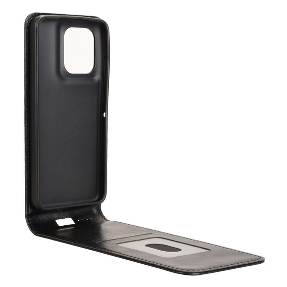 Etui do Motorola Edge 50 Neo / ThinkPhone 25 5G z pionową klapką i kieszenią na kartę – czarne