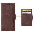 Etui z klapką do Oppo Reno 13 Pro, Card Slot, brązowe