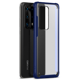 Etui do Huawei P40, Obudowa Fusion Case, Matowe przezroczyste / Niebieska ramka