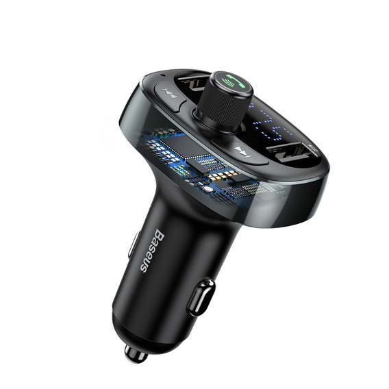 Baseus transmiter samochodowy FM T‑Shaped S‑09 Bluetooth MP3 - Czarny