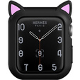 Etui Silikonowe do Apple Watch 4/5/6/SE 44mm, Kocie Uszy, Czarne
