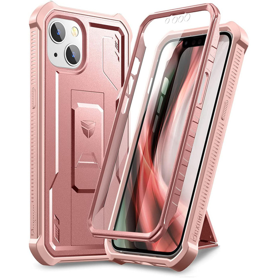 Etui pancerne do iPhone 13 mini, Dexnor Full Body, różowe rose gold