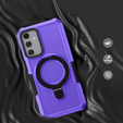 Etui do Samsung Galaxy A15 5G, Kickstand Ring, fioletowe + szkło 9H