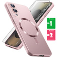 Etui do Samsung Galaxy S25 Edge, ColorMag, do MagSafe, różowe + Szkło hartowane 9H