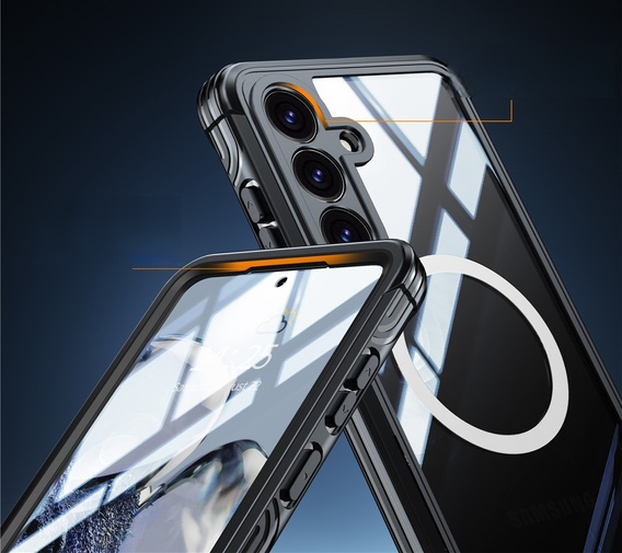 Etui do Samsung Galaxy S25 FE, Shockproof, ze szkłem, do MagSafe, czarne