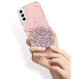 Etui do Samsung Galaxy S22 5G, Glittery, różowe