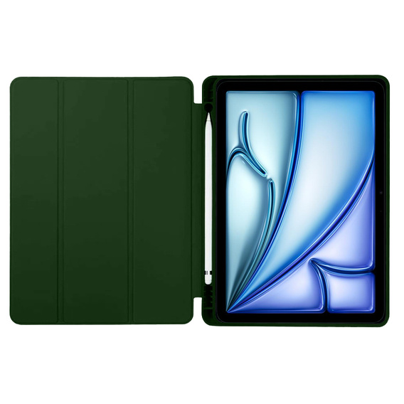 Etui do iPad Air 13" 2024 (6 gen.), Smartcase z miejscem na rysik, ciemnozielone