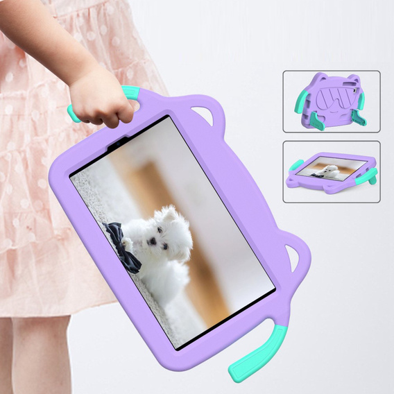 Etui dziecięce do Samsung Galaxy Tab A7 Lite 8.7T220 / T225 / A 8.0 (2019) T290 / T295,  fioletowe