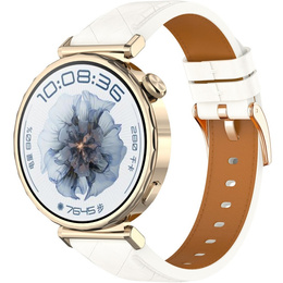 Elegancki pasek skórzany z klamrą do zegarków o szerokości mocowania 18mm – biały