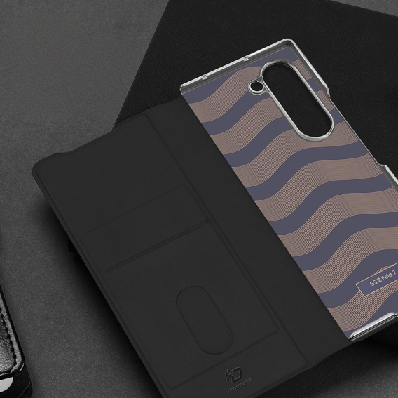 Etui Dux Ducis Bril Series do Samsung Galaxy Z Fold7 5G – czarne, skórzane, z funkcją podstawki