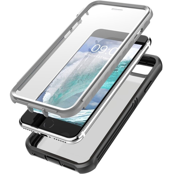 Etui do iPhone 6/6S/7/8/SE 2020/SE 2022, Shockproof, z folią, czarne