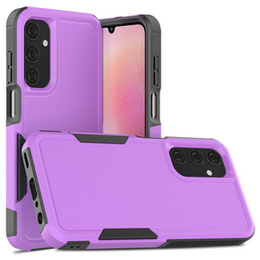 Etui pancerne do Samsung Galaxy A25 5G, Dual-Layer, fioletowe + Szkło 9H
